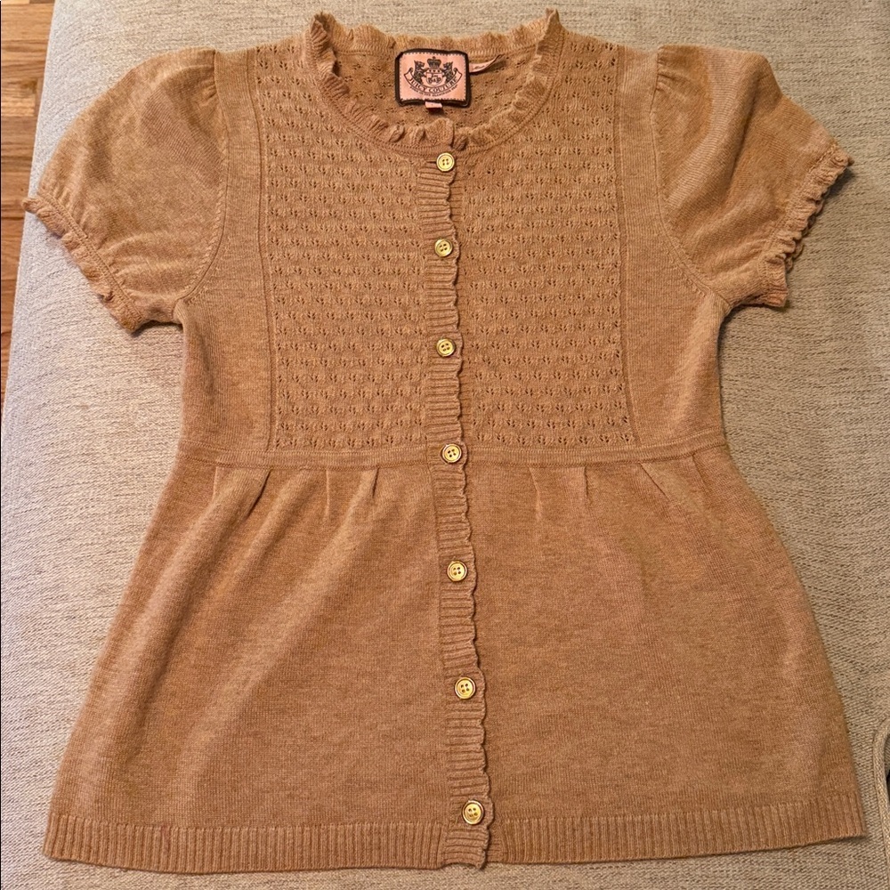 Vintage Juicy Couture Brown Short Sleeve Cardigan - Picture 6 of 9